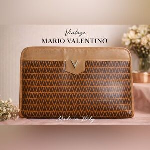 Vintage Mario Valentino Logo Clutch | Made in Italy Designer Pouch